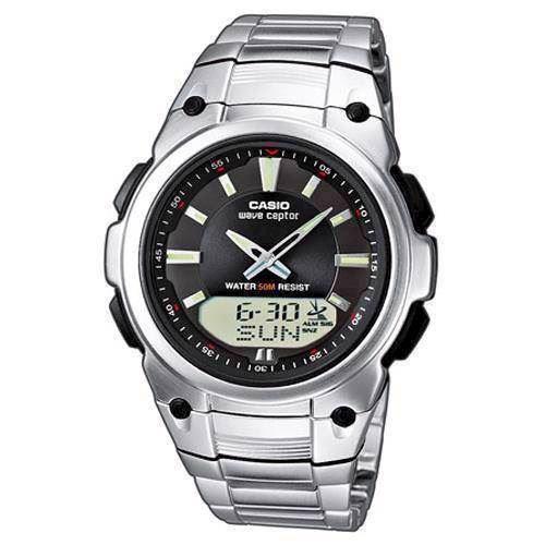 Image of mat rustfri stål Wave Ceptor quartz multifunktion (4773) med radio styring Herre ur fra Casio